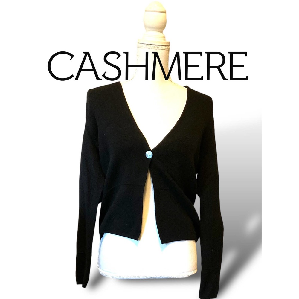Charter Club ladies cashmere black cardigan Small